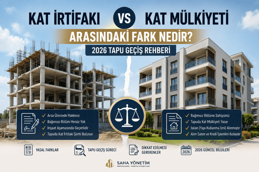 Kat İrtifakı ile Kat Mülkiyeti Arasındaki Fark Nedir? 2026 Tapu Geçiş Rehberi